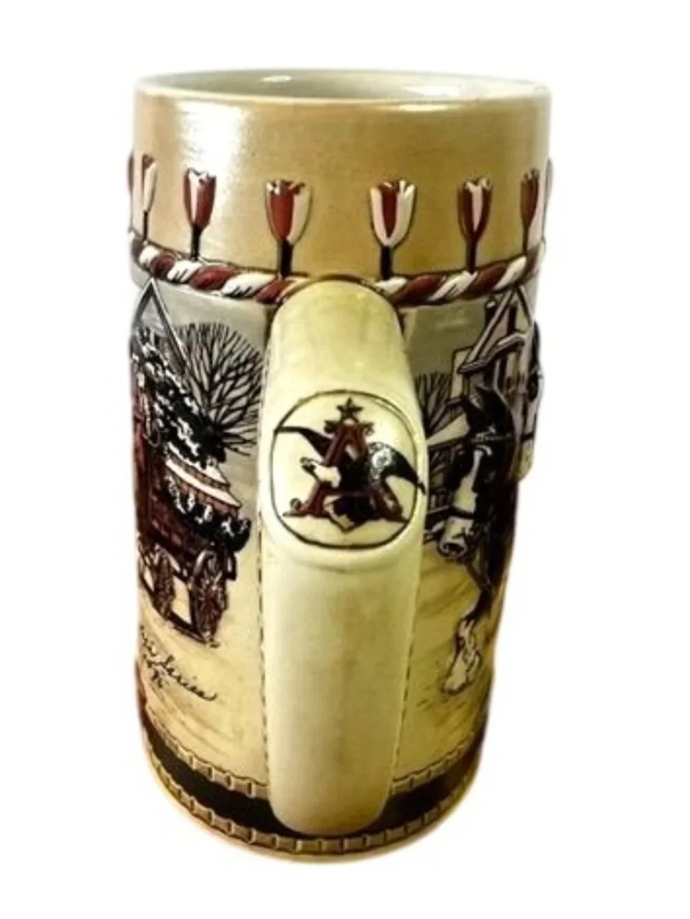 Vintage 1986 Budweiser Holiday Stein, part of the Collector 